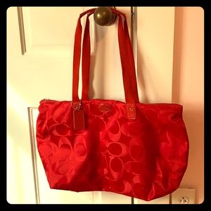 Coach Red Nylon bag